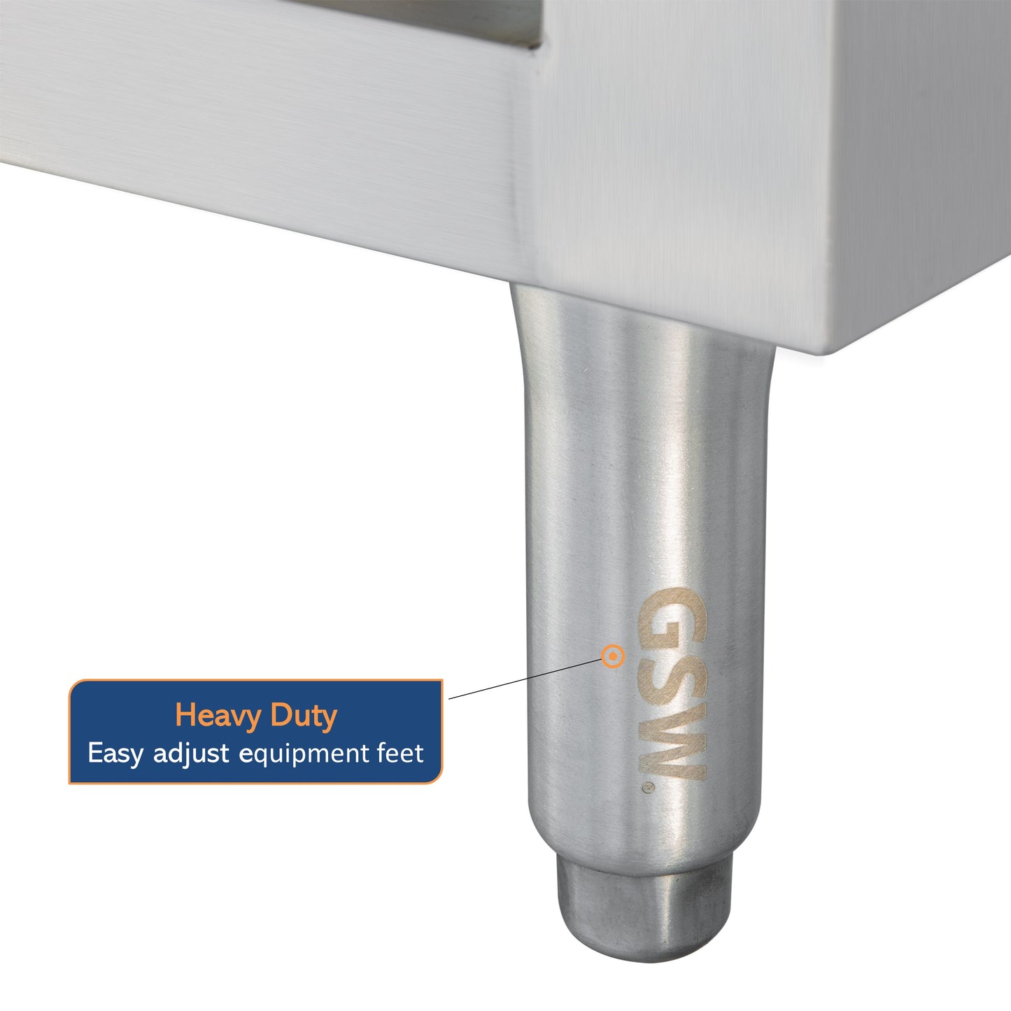 GSW 60" x 24" Flat Top All Stainless Steel Enclosed Work Table Cabinet - Open Front