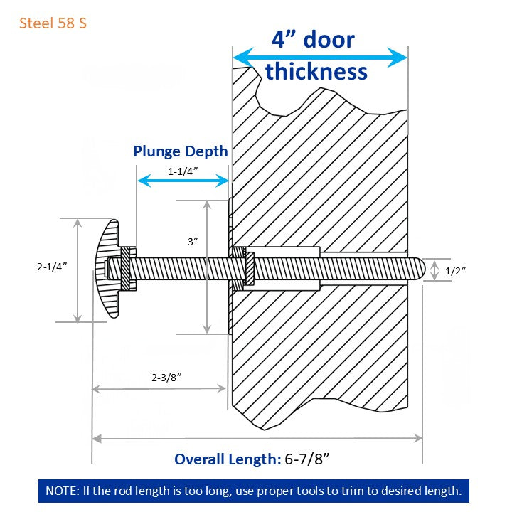 Kason 481-C Inside Release Handle, Glow in Dark, Push Rod for Door of Walk-in Coolers and Freezers