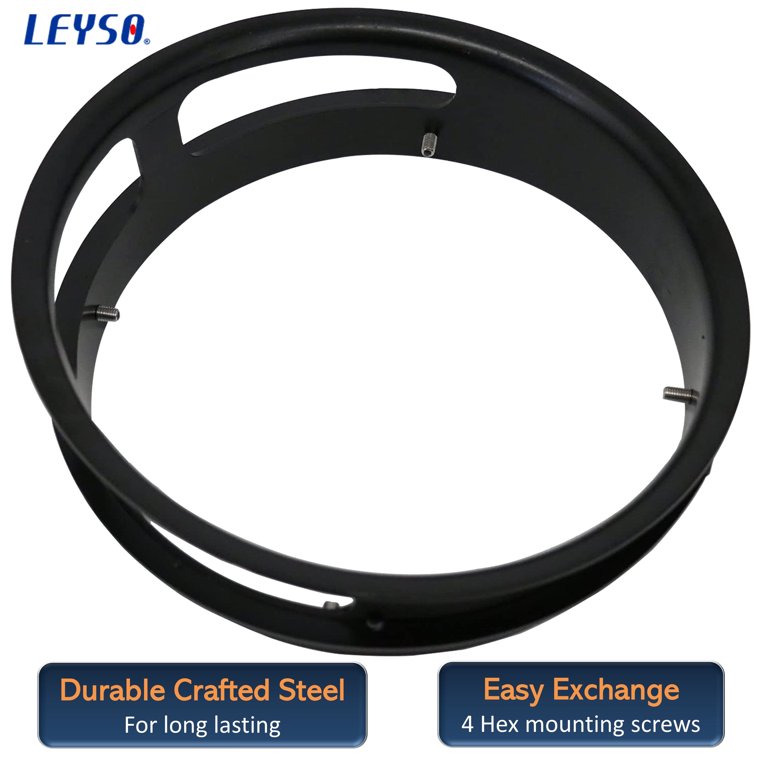 Leyso 14” Diameter 3 Opening Steel Rim to Replace the Worn Out Wok Ring for Chinese Wok Range