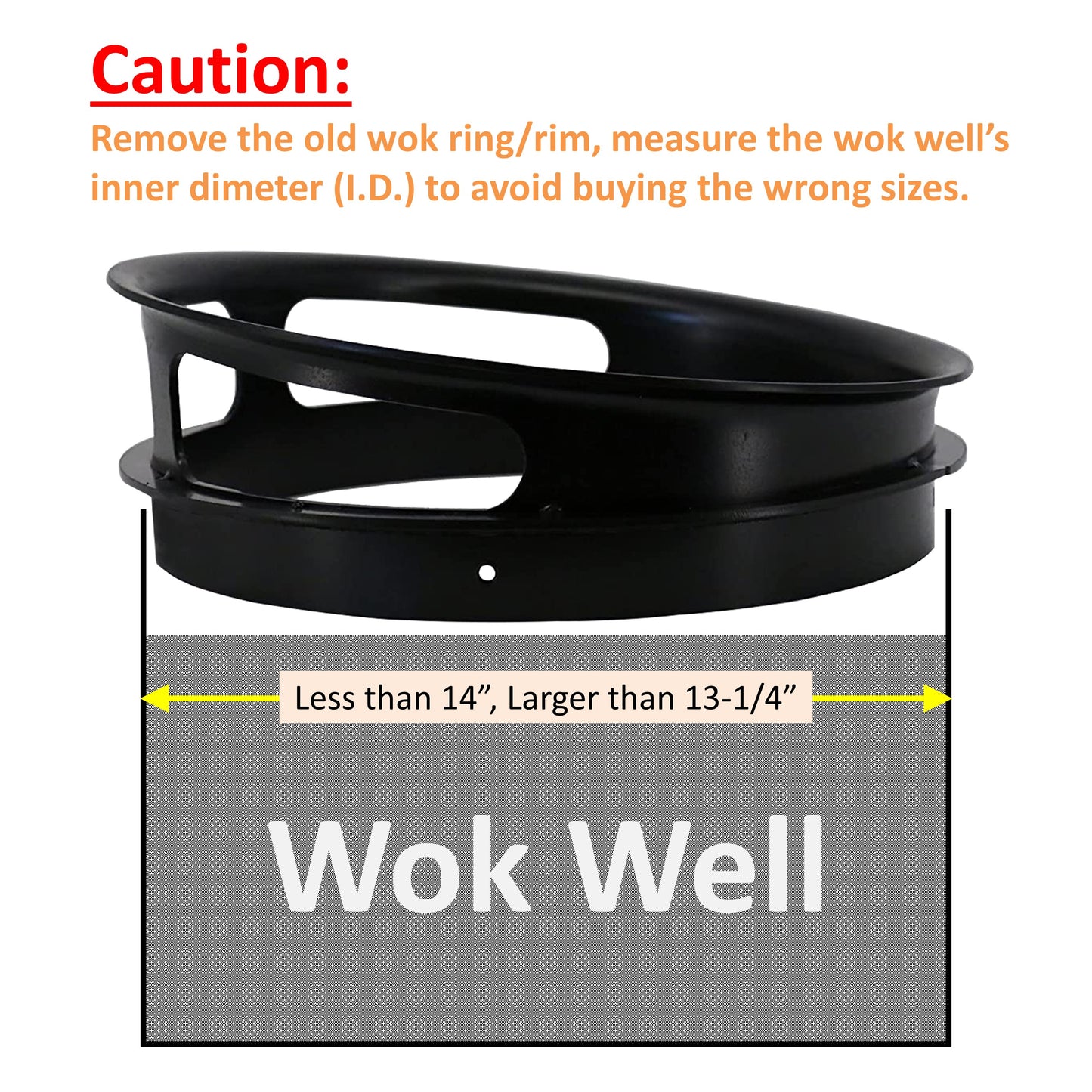 Leyso 14” Diameter 3 Opening Steel Rim to Replace the Worn Out Wok Ring for Chinese Wok Range