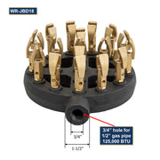 GSW WR-JBD18 Chinese Wok Range 18 Tips Jet Burner, Duck Mouth Shape, Copper Tips, Cast Iron Body