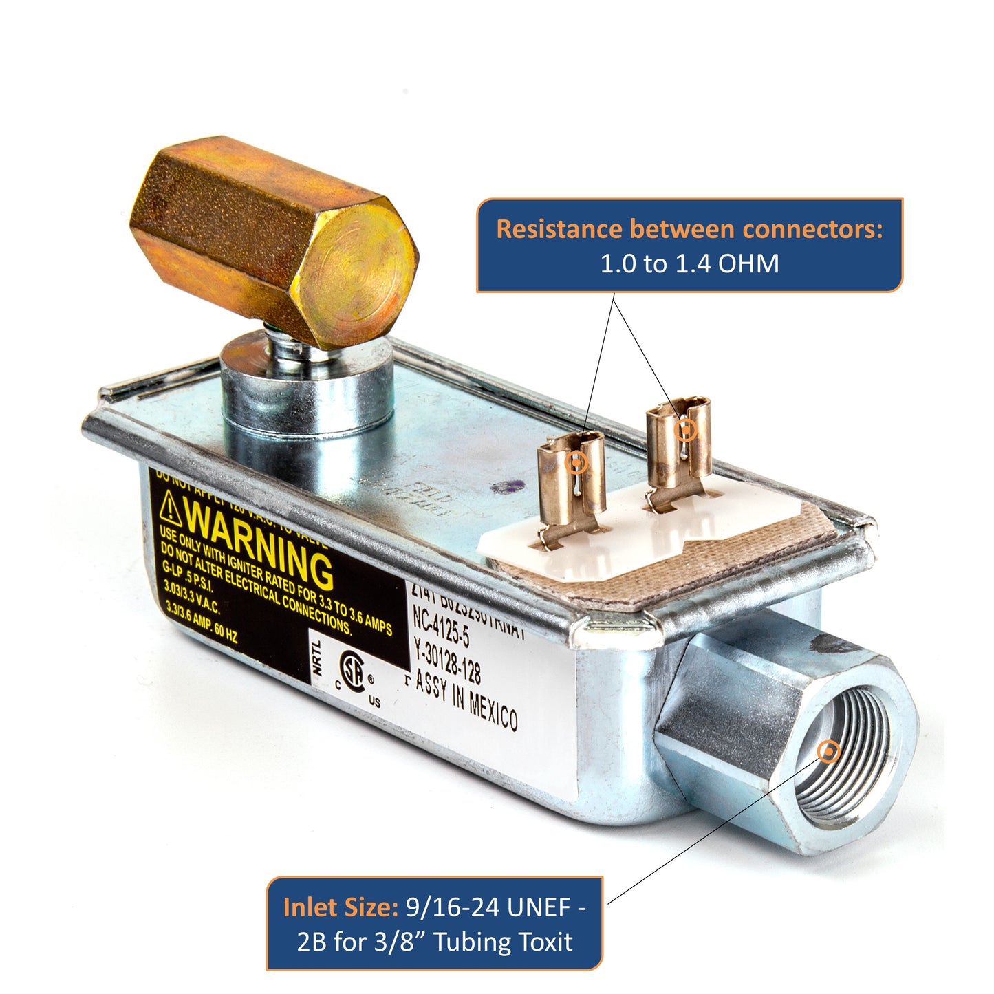 Robertshaw Gas Stove Range Oven Natural Gas Safety Valve NC-4125-5 Y-30128-128