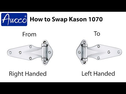 KASON 1070 Reversible Surfacemount Narrow Flange Hinge Chrome Finish for Restaurant Equipment