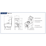 GSW CWR-1-13 Single Chamber Wok Range - Knee Gas Valve, Swing Faucet, Front Drainage