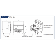 GSW CWR-2-1320 2-Chamber 2 Holes Commercial Chinese Wok Range - Standard Wok Stove with Knee-Operated Gas Valve, Waterfall Backsplash, Front Drainage and Swing Faucet