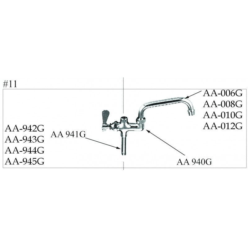 Pre-Rinse Unit Spray Faucet Parts, Add-On Faucet & Valves, Choose from 15 Options