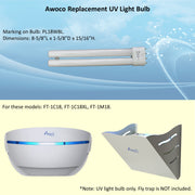 Awoco PL 18W BL Fluorescent UV Light Bulb for Wall Mount Sticky Fly Trap Lamp FT-1C18 and FT-1M18