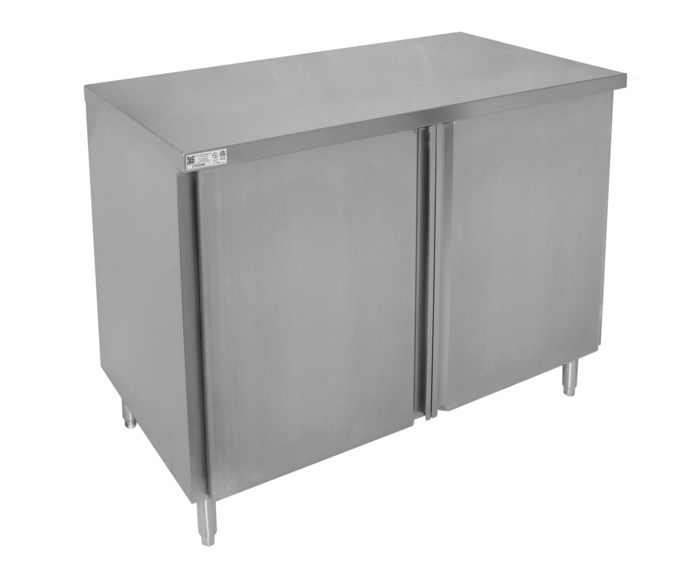 GSW 18 Gauge Flat Top All Stainless Steel Cabinet Enclosed Work Table w/Hinged Door 24"(W) x 48"(L) x 35"(H)