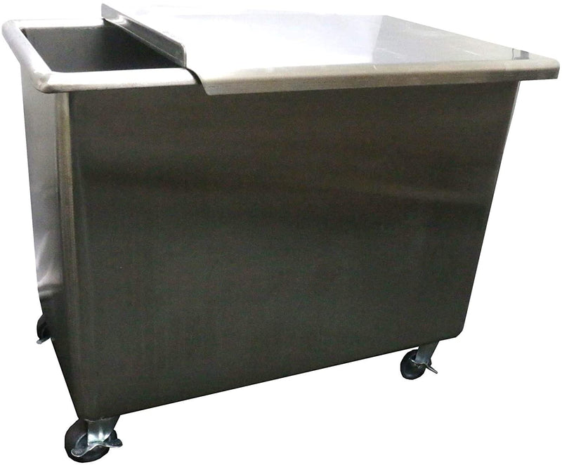 GSW Stainless Steel Commercial Flour Container with Two Sliding Cover Storage Bins ETL Certified (14"x29"x24")