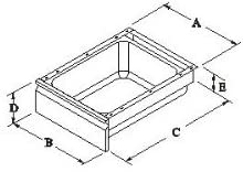 GSW DA-1321 Stainless Steel Economy Table Drawer (16-11/32"W x 20-7/8"L x 3-1/2"H)