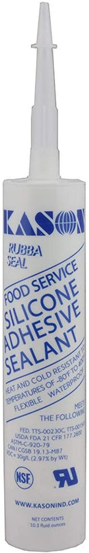 Kason NSF Food Service Silicone Adhesive Sealant Heat/Cold Resistant -80°F to 400°F Flexible Waterproof (Aluminum)