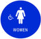 GSW SI-WHR12 Blue 12" Round Women's Handicap Accessible Restroom Door Sign with Braille