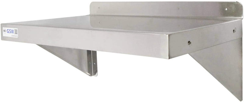 GSW Stainless Steel Commercial Wall Mount Shelf Industrial Appliance Equipment, Restaurant, Bar, Home, Kitchen, Laundry, Garage and Utility Room (16" Depth)