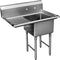 GSW SEE18181L Economy 1 Compartment Stainless Steel Sink 18'' x 18'' x 12'' with 18'' Left Drainboard ETL Certified