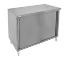 GSW 18 Gauge Flat Top All Stainless Steel Cabinet Enclosed Work Table w/Sliding Door 24"(W) x 72"(L) x 35"(H)