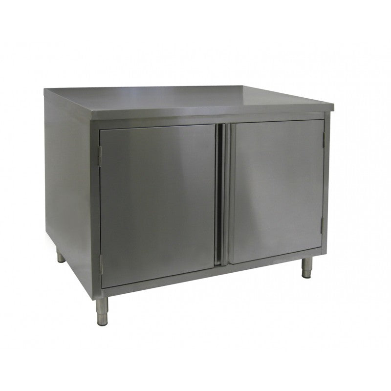 GSW 18 Gauge Flat Top All Stainless Steel Cabinet Enclosed Work Table w/Sliding Door 30"(W) x 72"(L) x 35"(H)