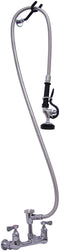 AA Faucet 8" Wall Mount Heavy Duty Pre-Rinse NO Lead Faucet w/Vacuum Breaker, 72" Hose, Spray & Hook, NSF Approved (AA-987G)