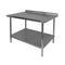 GSW Commercial Work Table with Stainless Steel Top, 1 Galvanized Undershelf, 1-1/2" Backsplash & Adjustable Bullet Feet (24"D x 60"L x 35"H)
