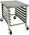 GSW Heavy Duty Pan Rack with Work Top Cart with 6-Inch Swivel Casters (30"L)
