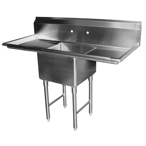 GSW 1 Compartment Stainless Steel Sink with 2 Drainboards, ETL Certified (18" x 18" Sink Only)