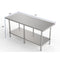 GSW Commercial Grade Flat Top Work Table with Stainless Steel Top, Galvanized Undershelf & Legs, Adjustable Bullet Feet, Perfect for Restaurant, Home, Office, Kitchen or Garage, NSF Approved (24"D x 72"L x 35"H)
