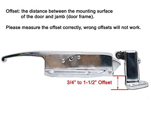 Kason K58 Series Walk-In Safety Chrome Latch Complete (Offset - 3/4" to 1-1/2")