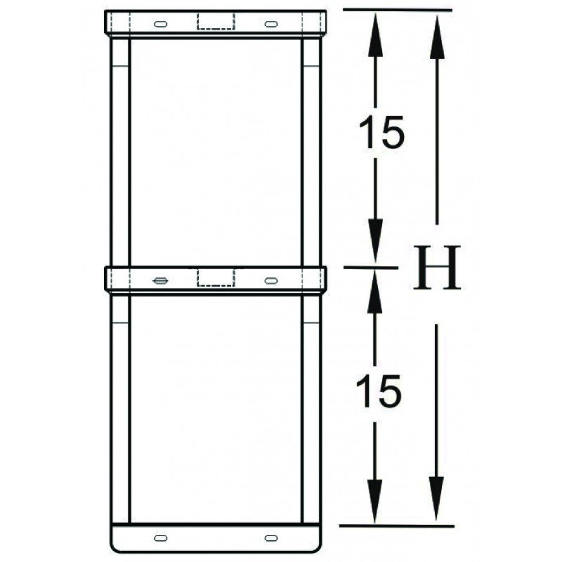 GSW DS-1636 Stainless Steel Heavy Duty Standard Double Over Shelf (16"D x 36"W x 30"H)