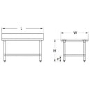 GSW Commercial Work Table with Stainless Steel Top, 1 Galvanized Undershelf, 1-1/2" Backsplash & Adjustable Bullet Feet (30"D x 18"L x 35"H)