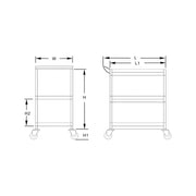 GSW C-3222 Stainless Steel Angle Leg Utility Cart (18”W x 30”L x 34”H)