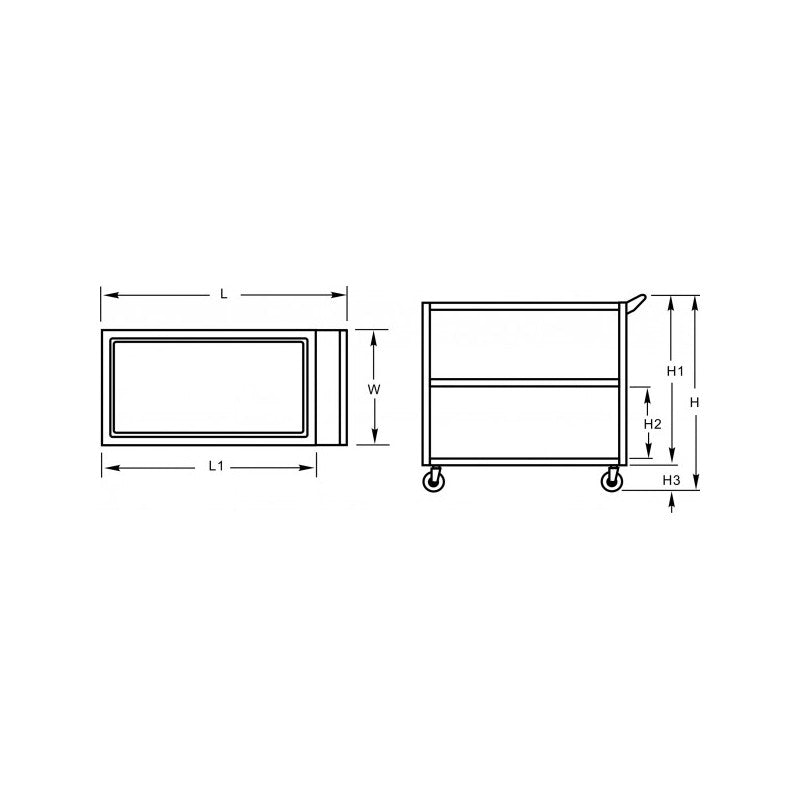 GSW C-4111 Stainless Steel Heavy Duty Cart (16-⅜”W x 29-½”L x 32-½”H)