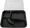 Leyso TZ-306 Black Plastic 5 Compartment Japanese Bento Box Food Container with Clear Lid