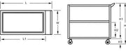 GSW Functional Plastic Utility Bus Cart, 19-1/2" x 41" x 45-1/2"