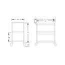 GSW C-3111 Stainless Steel Angle Leg Utility Cart (15-½”W x 27”L x 33-½”H)