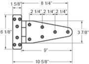 GSW Stainless Steel Heavy Gauge Surface Mount Flush Hinge for 36” & 48” B.B.Q. Oven (36" & 48")