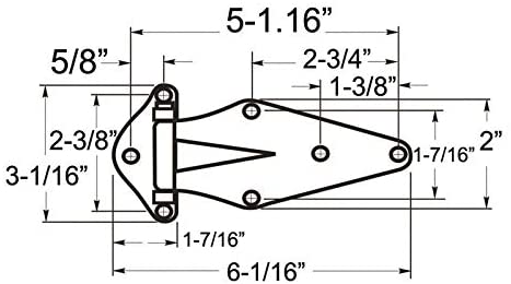 GSW Stainless Steel Heavy Gauge Surface Mount Flush Hinge for 24” & 30” B.B.Q. Oven, Ideal Replacement for Kason 1070 (24" & 30")