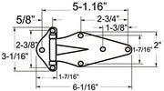 GSW Stainless Steel Heavy Gauge Surface Mount Flush Hinge for 24” & 30” B.B.Q. Oven, Ideal Replacement for Kason 1070 (24" & 30")