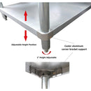 GSW Commercial Grade Flat Top Work Table with Stainless Steel Top, Galvanized Undershelf & Legs, Adjustable Bullet Feet, Perfect for Restaurant, Home, Office, Kitchen or Garage, NSF Approved (24"W x 84"L x 35"H)