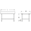 GSW Commercial Work Table with Stainless Steel Top, 1 Galvanized Undershelf, 1-1/2" Backsplash & Adjustable Bullet Feet (30"D x 48"L x 35"H)