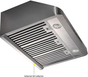 [Refurbished] Awoco RH-S10-30E Supreme 10” High Stainless Steel Under Cabinet Range Hood 4 Speeds, 8” Round Top Vent, 1000CFM 2 LED Lights, Remote Control & External Oil Collector (30”W)