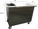 GSW Stainless Steel Commercial Flour Container with Two Sliding Cover Storage Bins ETL Certified (14"x29"x24")