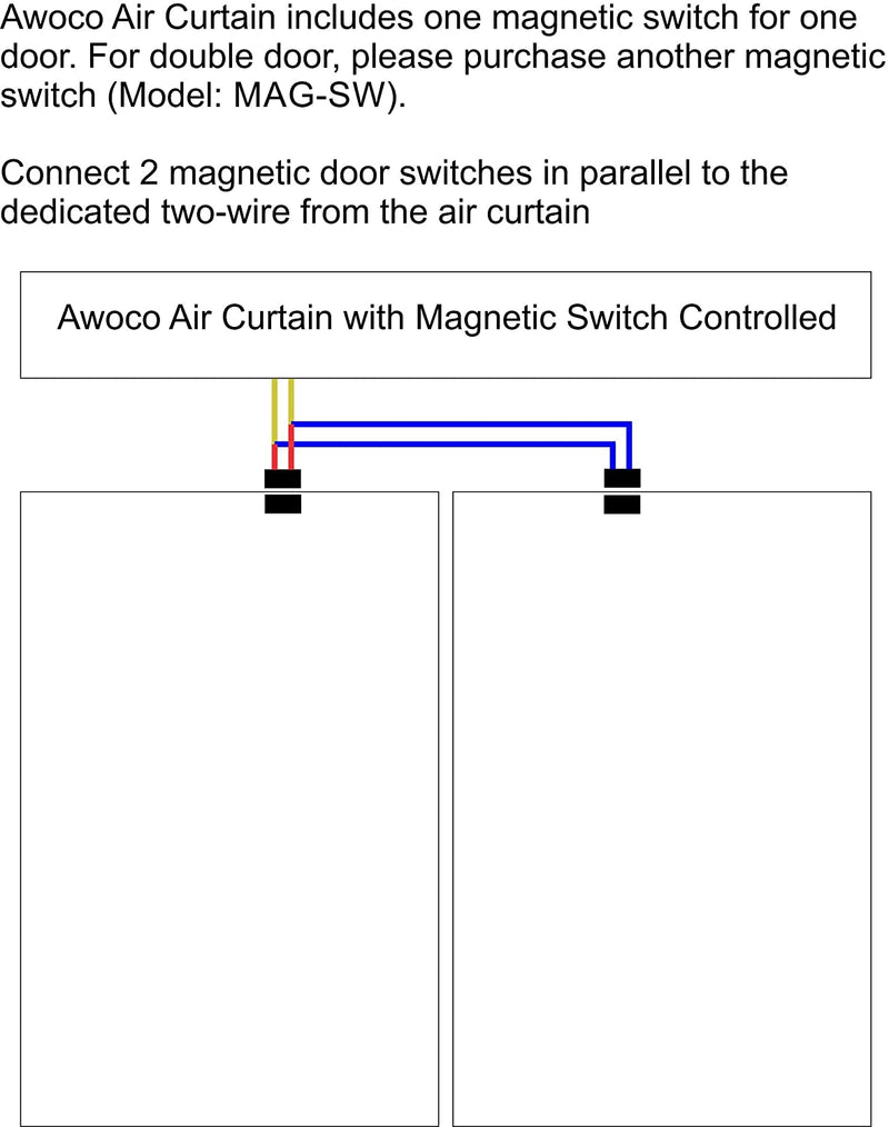 Awoco 12VDC Easy-Install Magnetic Switch for Awoco Magnetic Switch Controlled Air Curtains (Magnetic Switch)