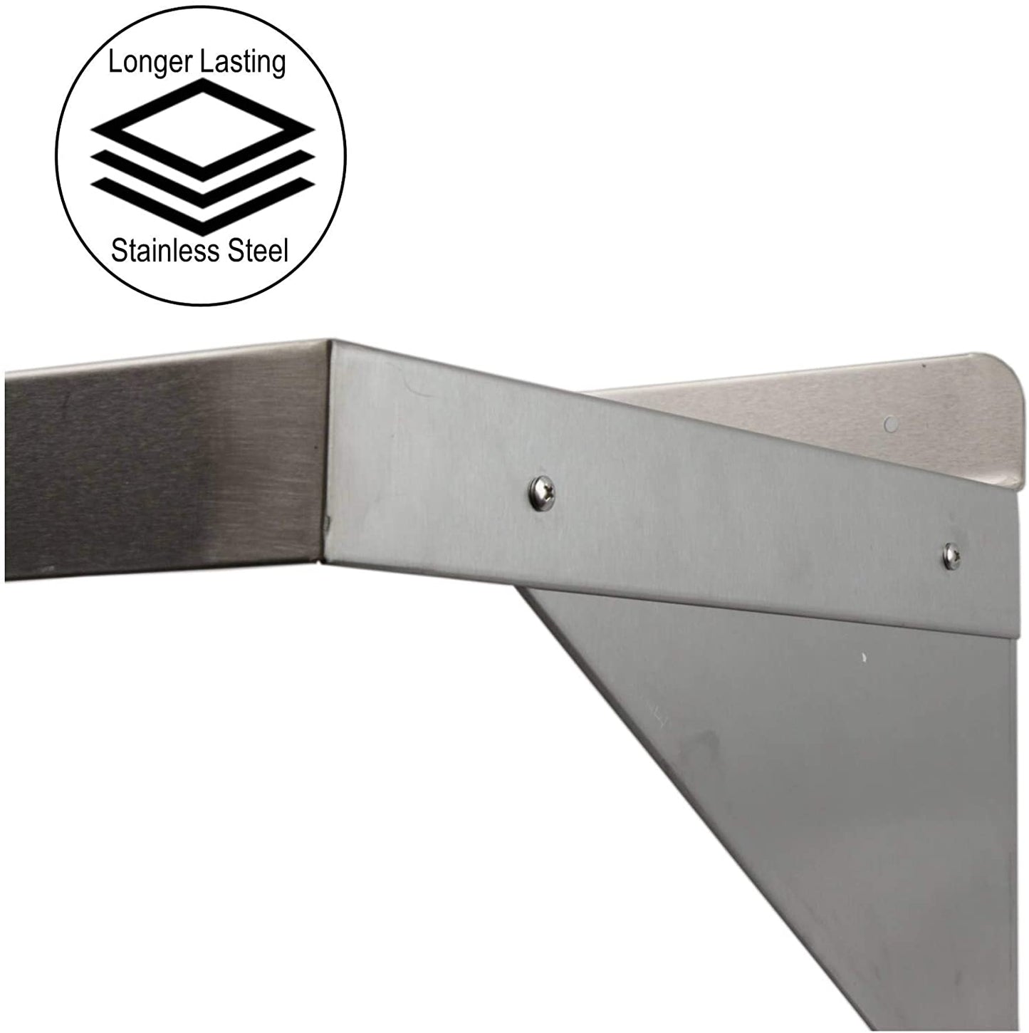 GSW Stainless Steel Commercial Wall Mount Shelf Industrial Appliance Equipment, Restaurant, Bar, Home, Kitchen, Laundry, Garage and Utility Room (14" Depth)