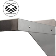 GSW Stainless Steel Commercial Wall Mount Shelf Industrial Appliance Equipment, Restaurant, Bar, Home, Kitchen, Laundry, Garage and Utility Room (14" Depth)