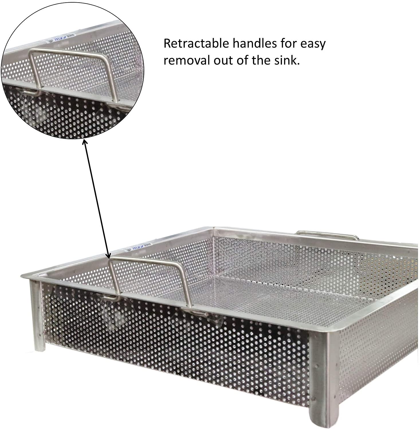 GSW Stainless Steel Compartment ETL Certified Drop-In Sink Drain Basket (18" x 18", Drain Basket)