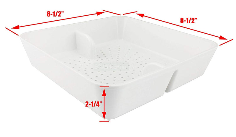 Leyso FS-PB Floor Sink Drain Strainer ABS Plastic Drop-in Basket 8-1/2" x 8-1/2" x 2-1/4" - Perfect for Restaurant, Bar, Buffet (2"H ABS)