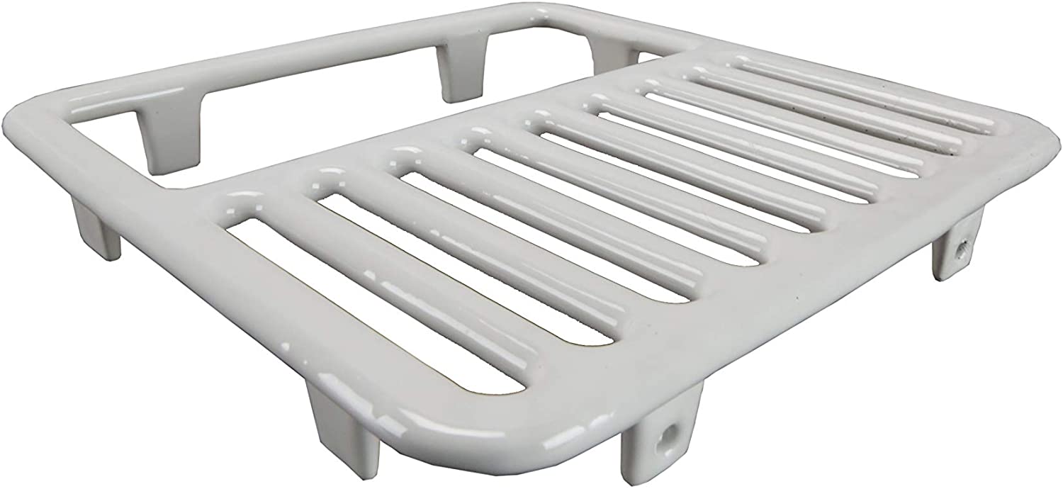 GSW FS-T1/2 Cast Iron Porcelain Floor Sink Top Grate with Ceramic Surface, 9-⅜” x 9-⅜” x 1-¼” - Perfect for Restaurant, Bar, Buffet (1/2 Size)