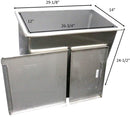 GSW Stainless Steel Commercial Flour Container with Two Sliding Cover Storage Bins ETL Certified (14"x29"x24")
