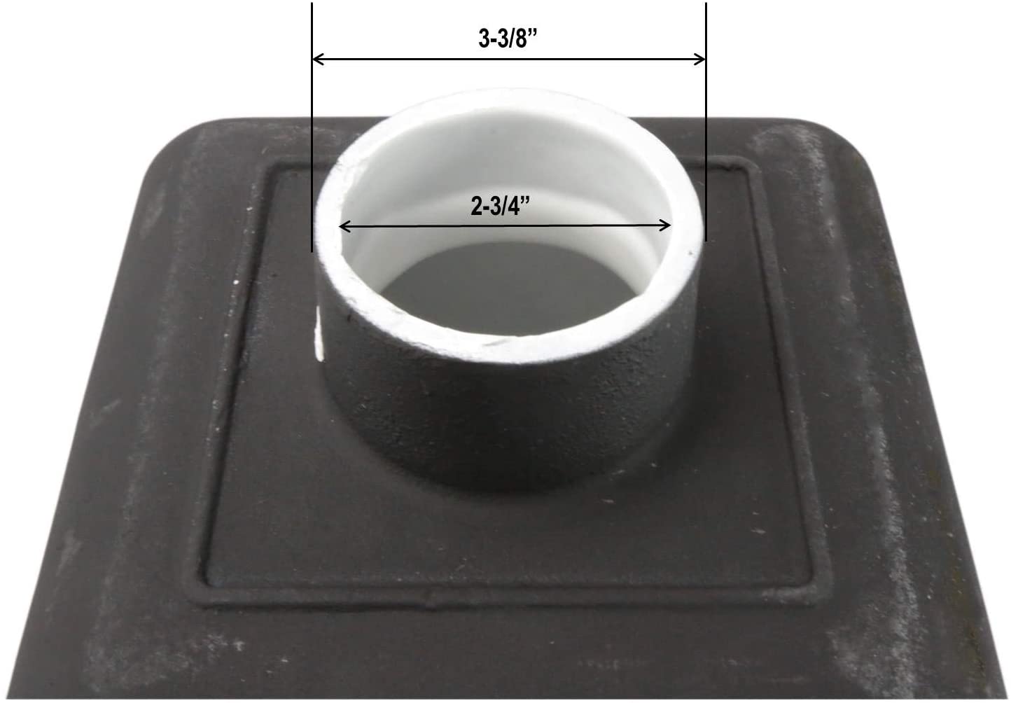 GSW Floor Sink with Dome Strainer, Cast Iron Body & Ceramic Surface 12”W x 12”L x 6”H - Perfect for Restaurant, Bar, Buffet (3” Drain)
