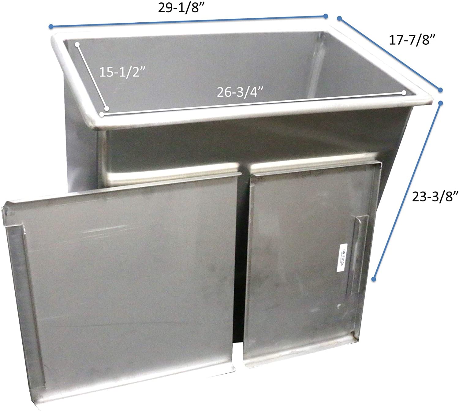 GSW Stainless Steel Commercial Flour Container with Two Sliding Cover