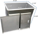 GSW Stainless Steel Commercial Flour Container with Two Sliding Cover Storage Bins ETL Certified (18"x29"x24")